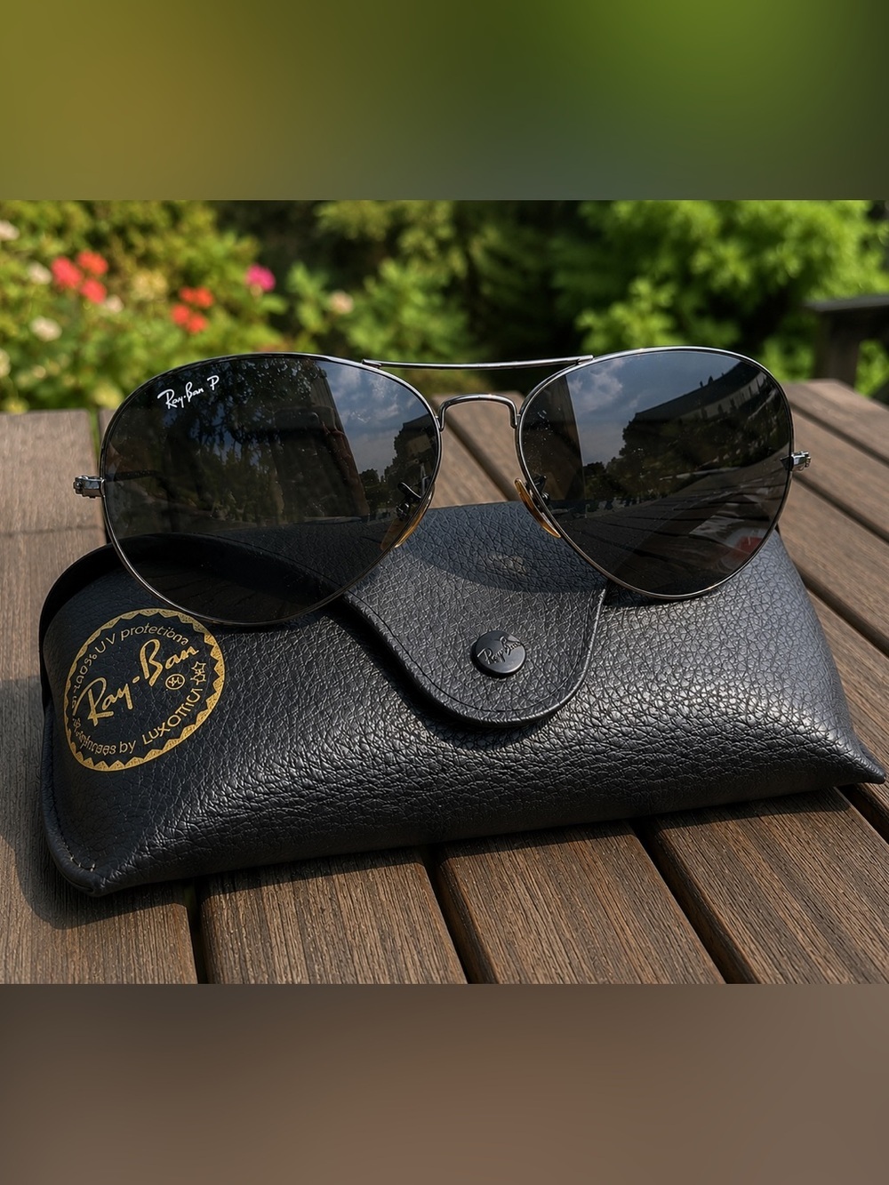 Ray-Ban RB3025 Aviator Large Metal Polarized Sunglasses Black 62mm Italy